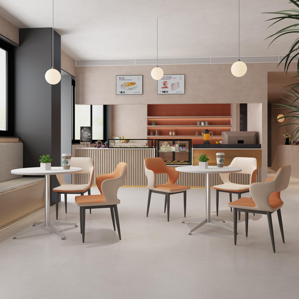 SENGLIDA Round Office Table Conference Table Small Dining Table Coffee Meeting Table for Office Boardroom Kitchen Living Room Waterproof Desktop Easy Assembly 31.5 inch