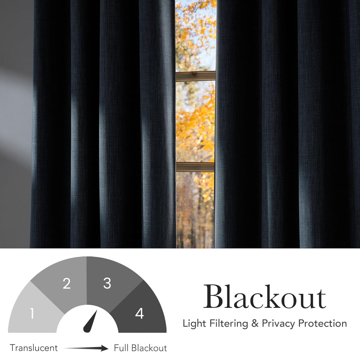 NICETOWN Faux Linen Blackout Curtains - Mist Blue Privacy Panels for Living Room & Bedroom | 63 Inches Long, 2 Panels