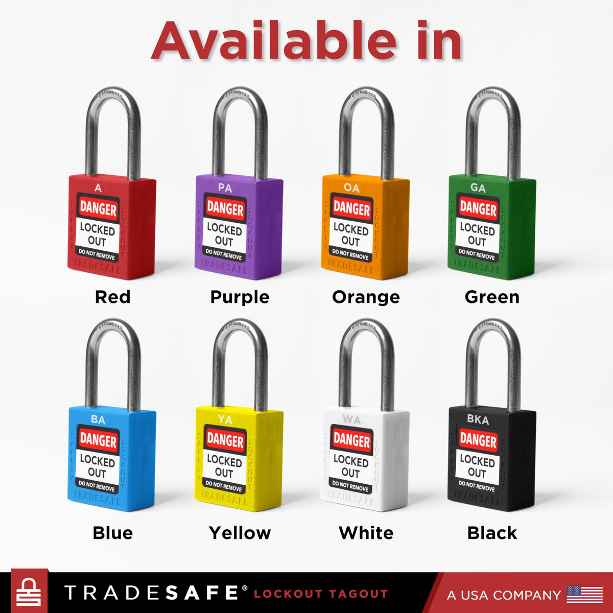 TRADESAFE Lockout Tagout Lock Sets, 10 Blue Keyed Alike Unlimited Grouping Safety Padlocks, 2 Keys Per Lock, OSHA Compliant Loto Locks, for Lock Out Tag Out Kits