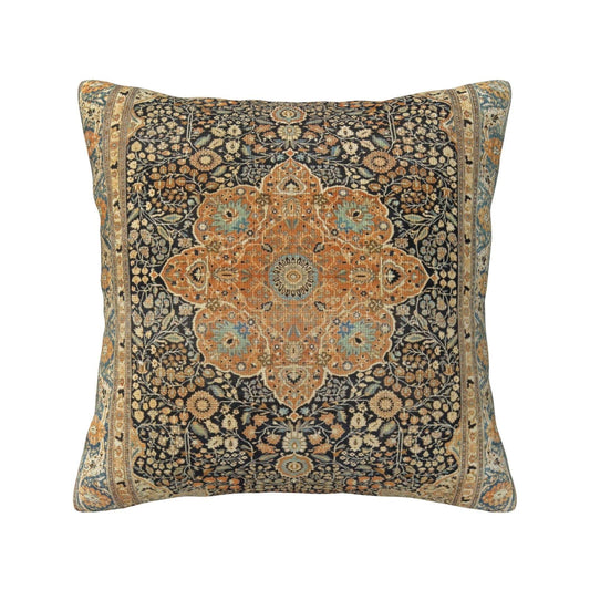 17th Century Turkish Carpet Print Throw Pillow Covers Modern Pillow Cushion Cases, Decorative Square Pillowcases for Sofa Couch Bedroom Living Room Car 20"X20"