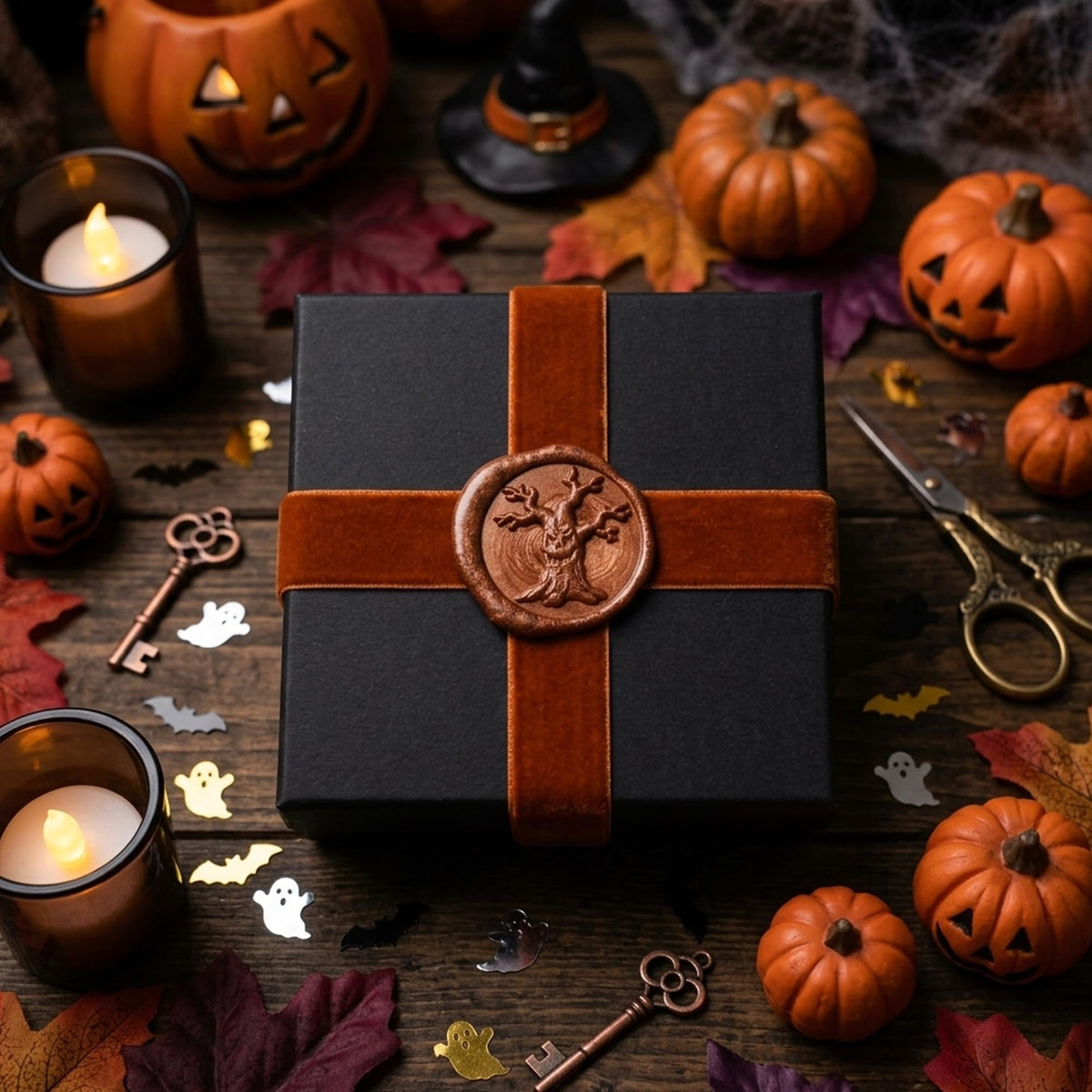 Mceal Wax Seal Stamp Head, 3D Embossed Relief for DIY Crafts, Wedding Invitations, Gift Wrapping, Halloween Collection (Halloween Pumpkin)
