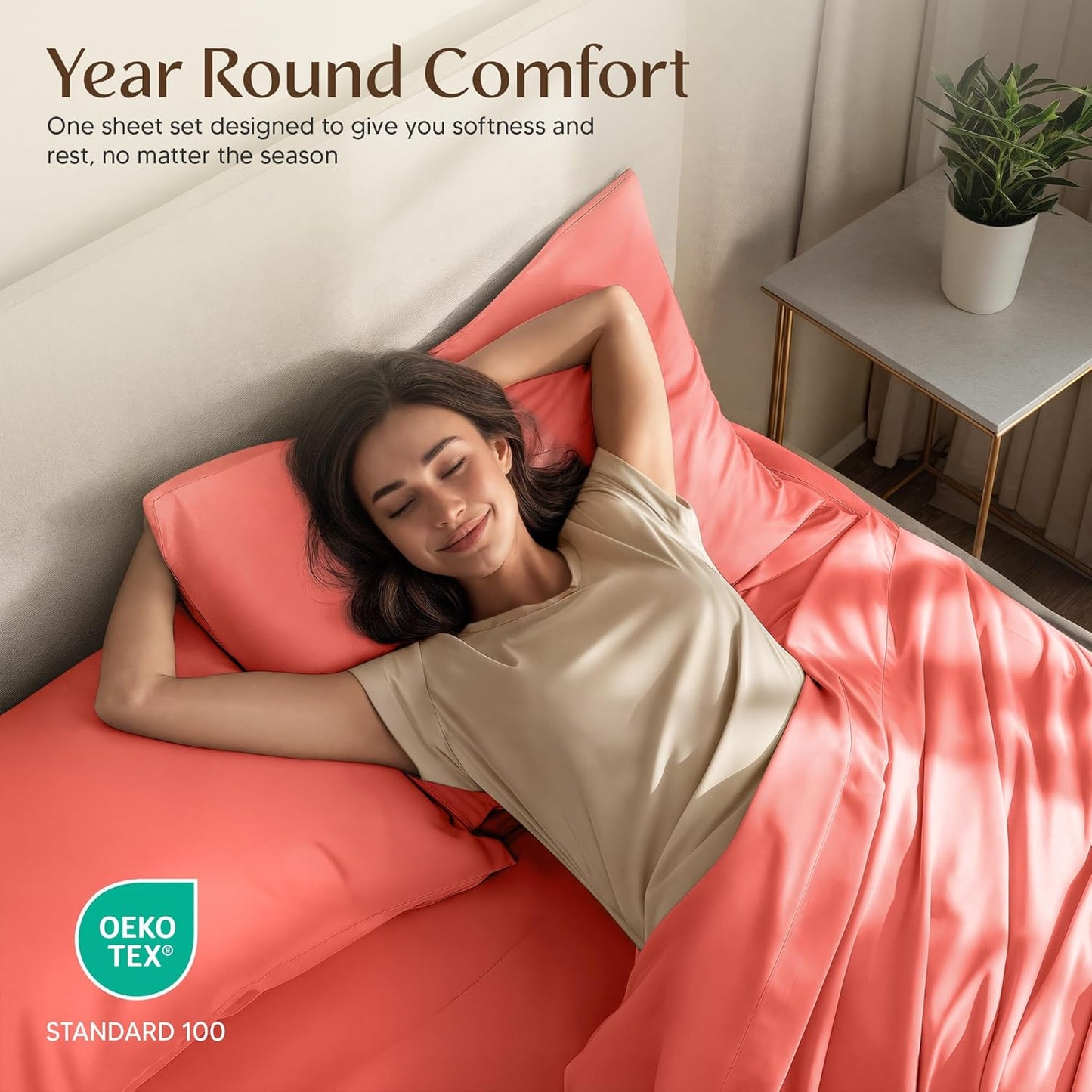 Utopia Bedding Full Size Sheet Set - Soft, Breathable Microfiber, 4-Piece in Coral | Oeko-Tex Certified