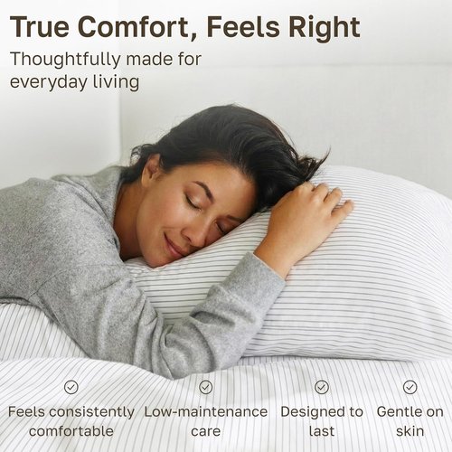 California Design Den Queen Size Bed Sheets Set - 100% Cotton, 400 TC, Smooth Sateen Finish, Deep Pockets - Pinstripe