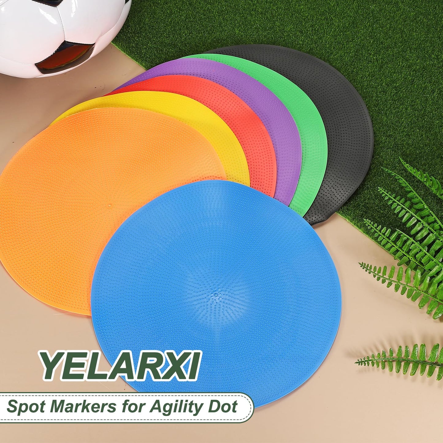 YELARXI Spot Markers for Agility Dot, Non-Slip Poly Spots Floor Dots Flat Field Soccer Training Equipment 9 in & 8 Pcs & Orange -Fitting for (Gym/Sports/Training/PE Games/Dance)