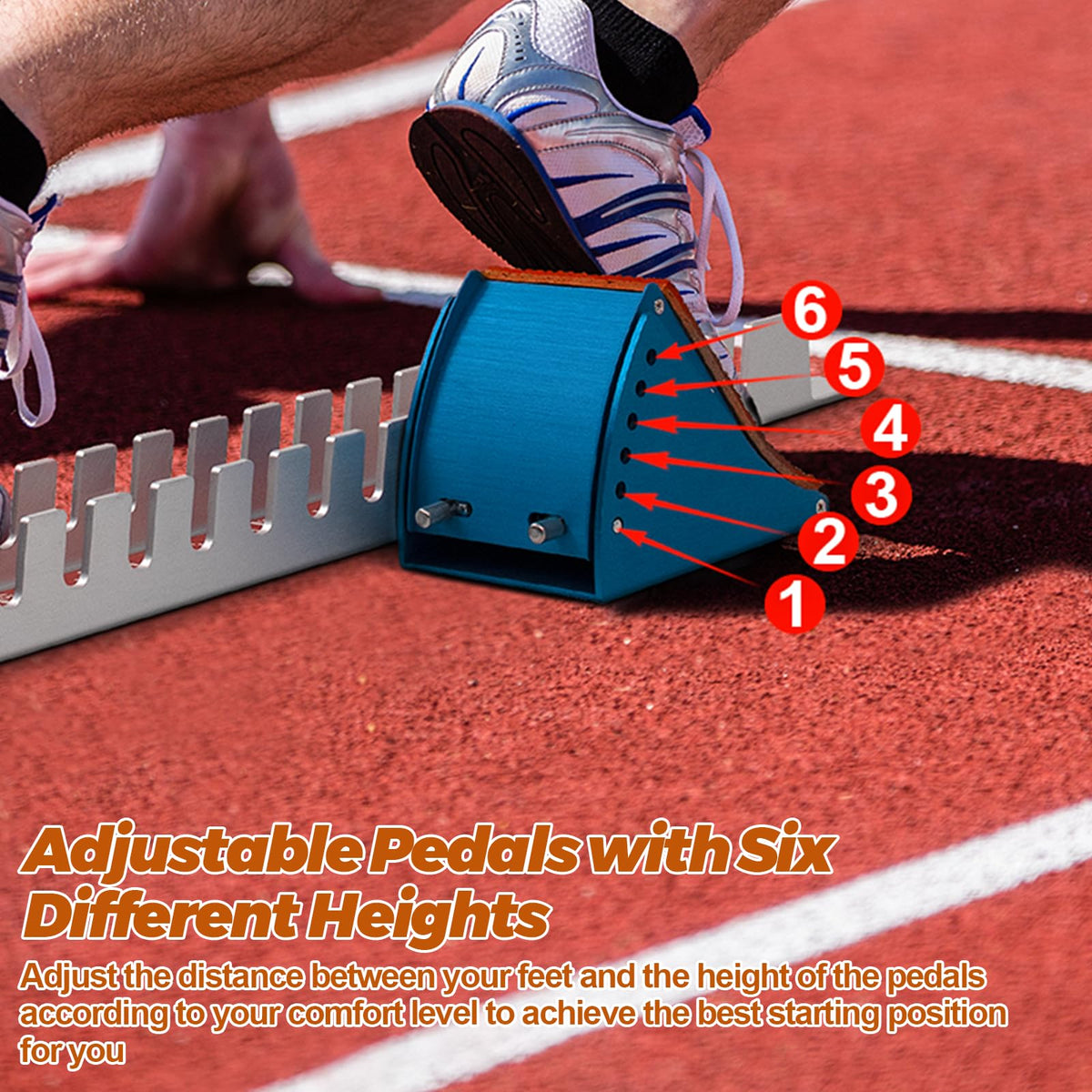 Vaolvpant 32in Starting Blocks with Premium Aircraft-Grade Aluminum 6 Angle Adjustable and Detachable Pedals Ideal for Running Enthusiasts Professional Track and Field Competitions