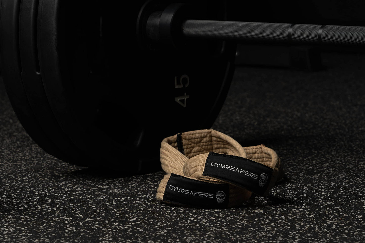 Gymreapers Figure 8 Lifting Straps for Deadlift, Powerlifting, Strongman, & Cross Training Strong Weightlifting Wrist Straps for Men, Women (Khaki, Medium)