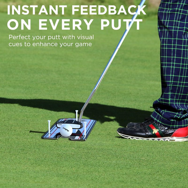 KINGTOP Classic Golf Putting Mirror - Portable Alignment Putting Training Aids for Consistency & Accuracy - Ideal for Indoor | Outdoor Practice, with Carry Bag and Golf Tees