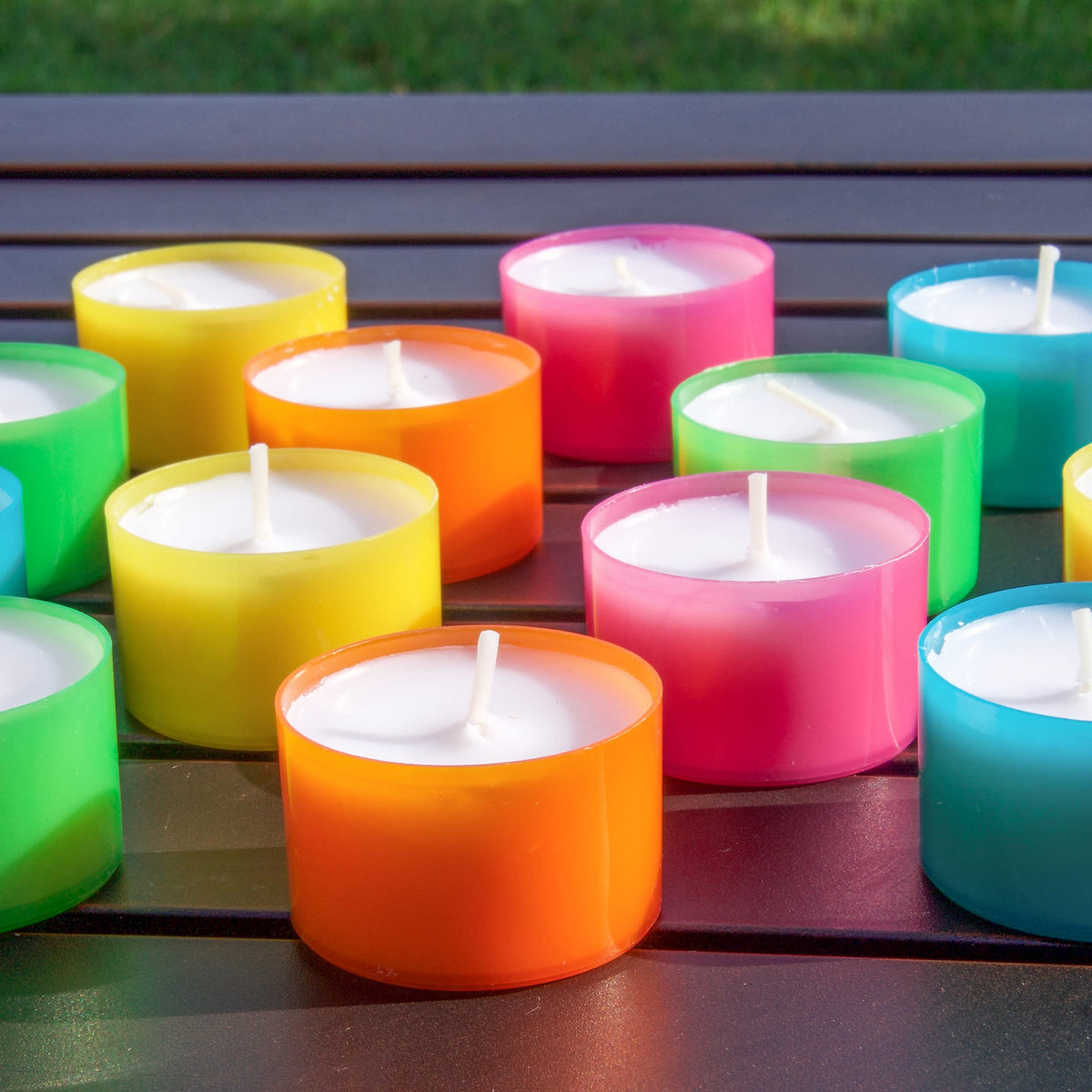 Stonebriar 96 Pack Multicolor Unscented 6 to 7 Hour Long Burning Tea Light Candles
