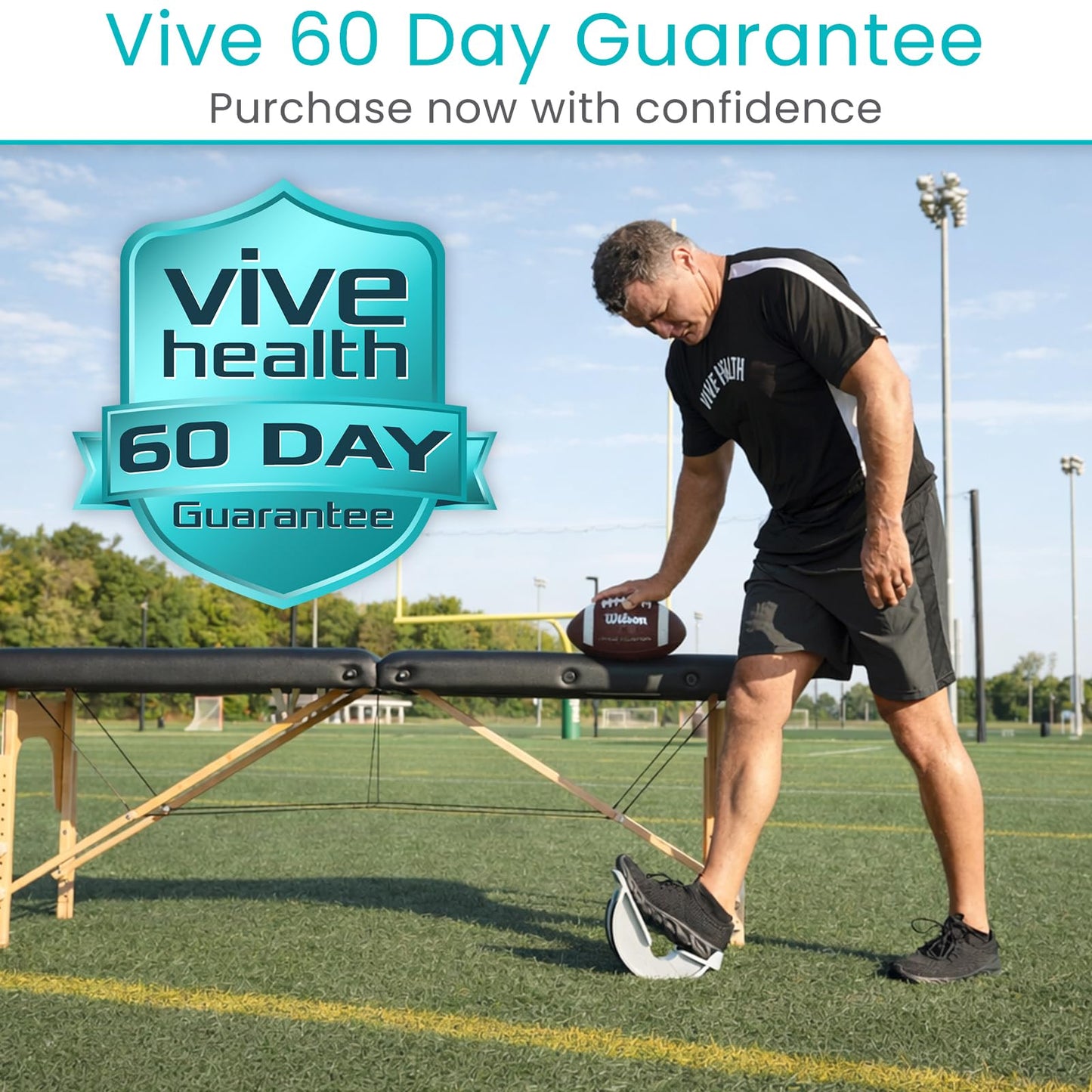 Vive Foot Rocker - Calf Stretcher for Achilles Tendinitis, Heel, Feet, Shin Splint, Plantar Fasciitis Pain Relief - Stretches Strained Leg Muscle - Ankle Wedge Stretch Improves Flexibility (Small)