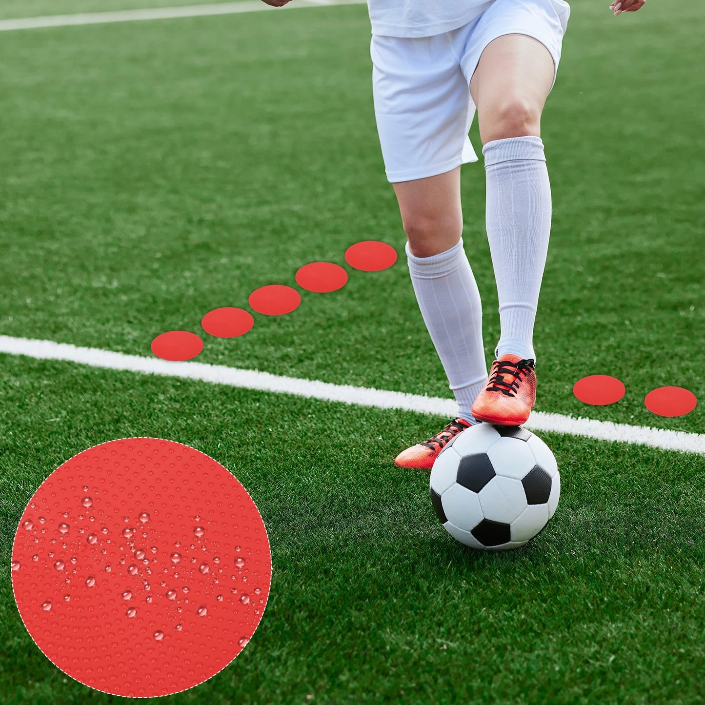 PATIKIL Spot Markers 4 Inch, 6 Pcs Non-Slip Floor Dots Agility Markers Flat Field Cones Poly Dots for Gym PE Speed Training Dance Soccer Basketball Sports, Red/Blue/Purple