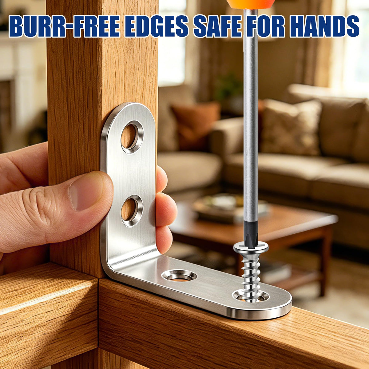 20 Pack L Bracket Corner Brace Kit, 2 Sizes Stainless Steel L Brackets for Wood Shelves, 90 Degree Right Angle Bracket with 60 Screws, Small Metal Corner Brackets for Furniture Cabinet Drawer Chair