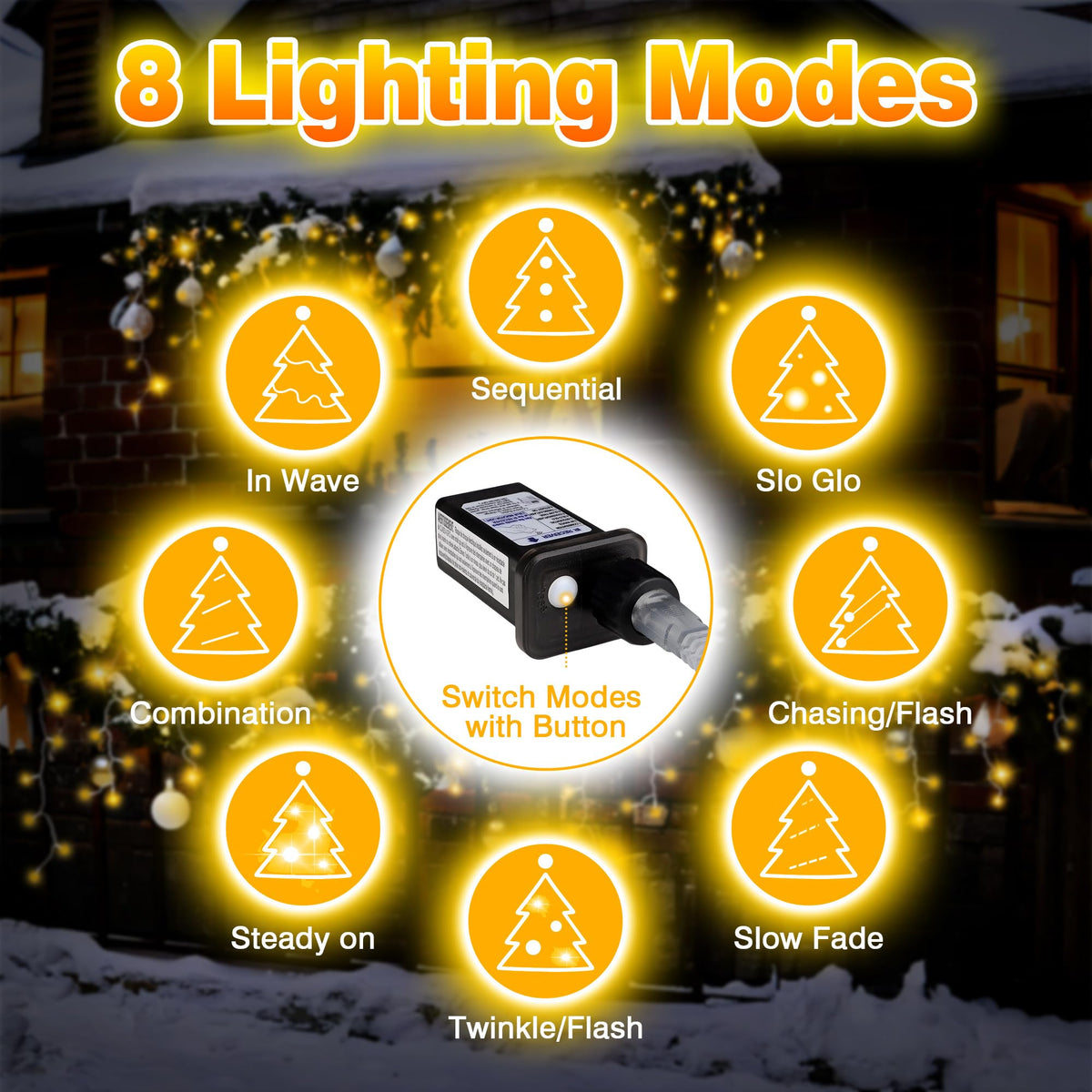 1000 LED Icicle Lights Outdoor, Plug in 98ft Waterproof Christmas String Lights, 8 Modes 4 Adjust Brightness, Remote & Timer, Indoor & Outside Decoration for Party, Wedding, Garden, Window, Wall