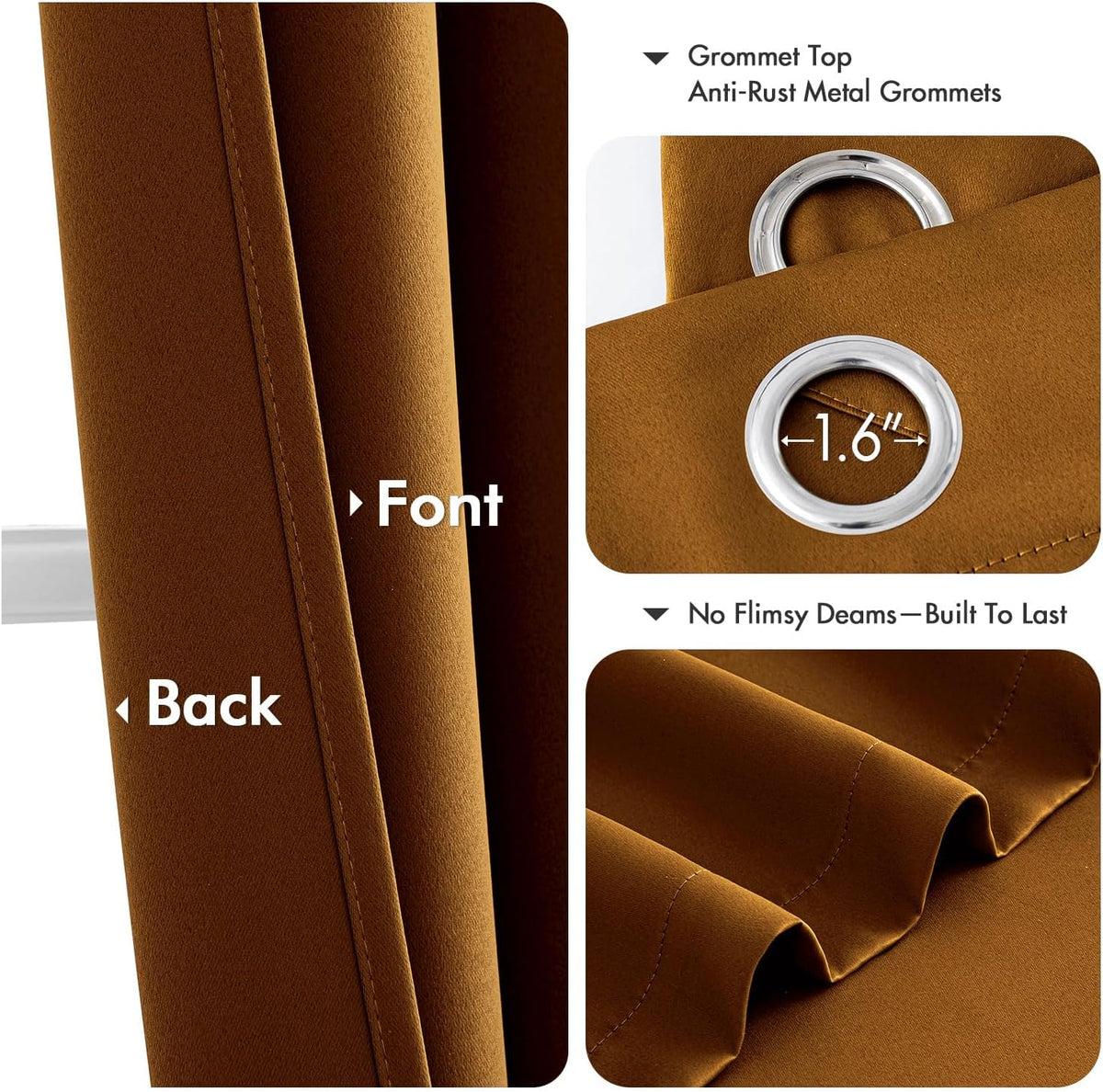 MIULEE Blackout Curtains - Thermal Insulated Room Darkening Drapes for Bedrooms & Living Rooms | 40 x 45 Inches, 2 Panels