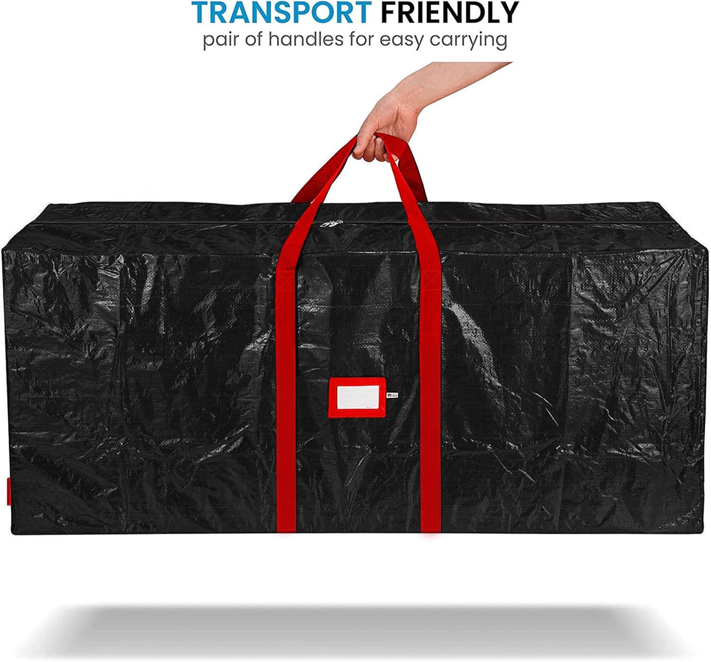 Zober Christmas Tree Storage Bag - Waterproof & Durable for 7.5 Ft Artificial Trees - Black with Label Slot