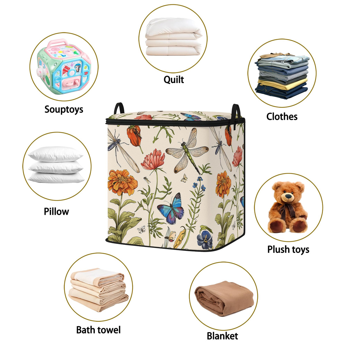Dawuyu 2pcs storage bags for bedding,blanket organizer with zipper 95L