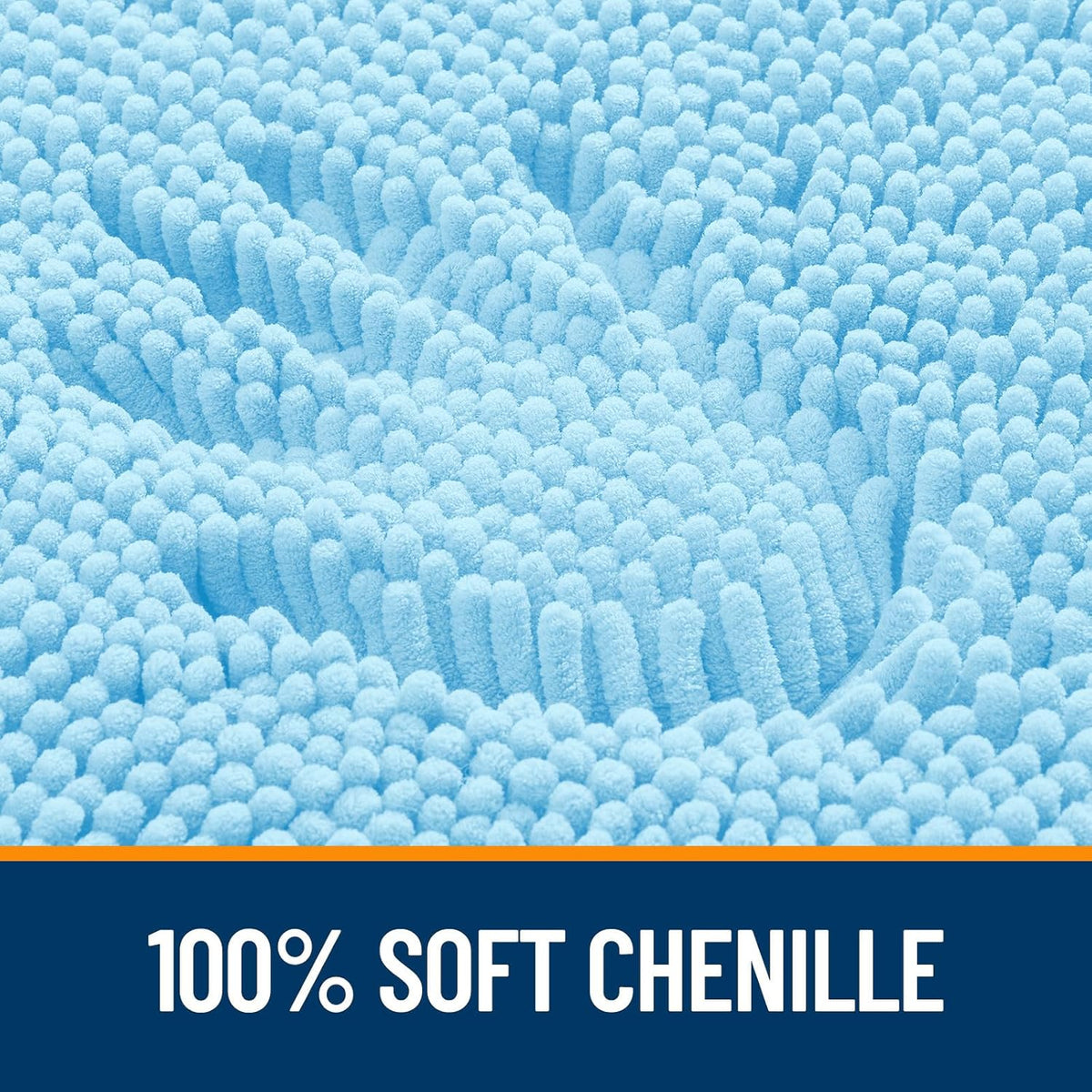 OLANLY Bath Rugs - Extra Soft Chenille, Quick-Dry & Machine Washable | 30x20, Sky Blue