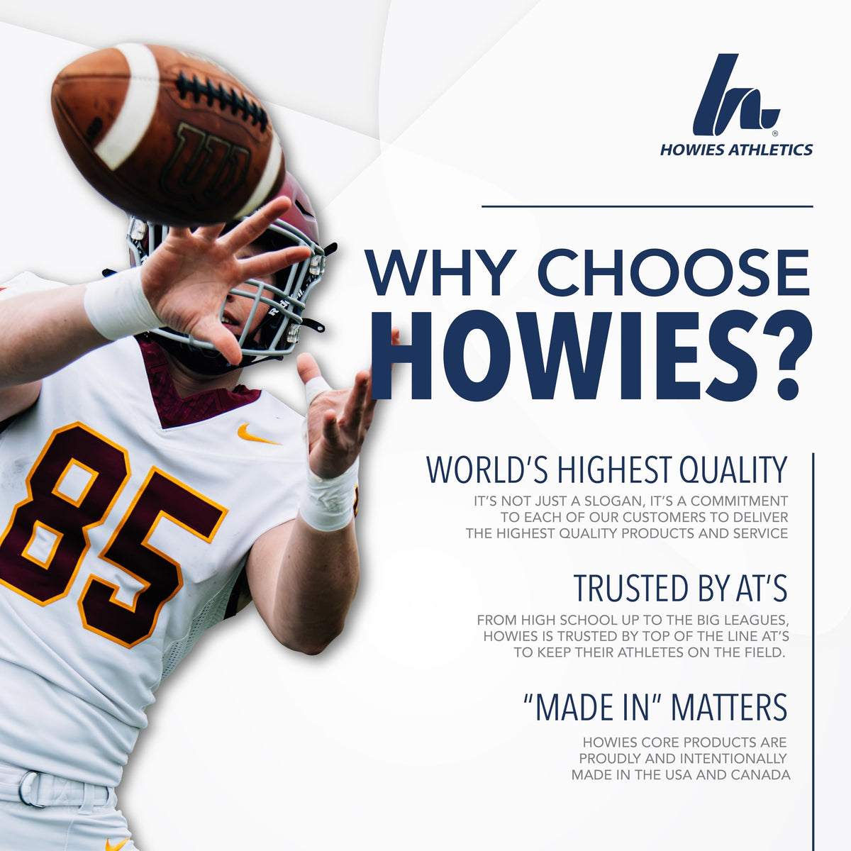 Howies Athletic Tape - 2" x 15yd White Athletic Tape, Pro Grade Strength - Sports Tape for Athletes and Medical Trainers, Fingers, Ankles, Wrist, Boxing, Football, Gymnastics (4)