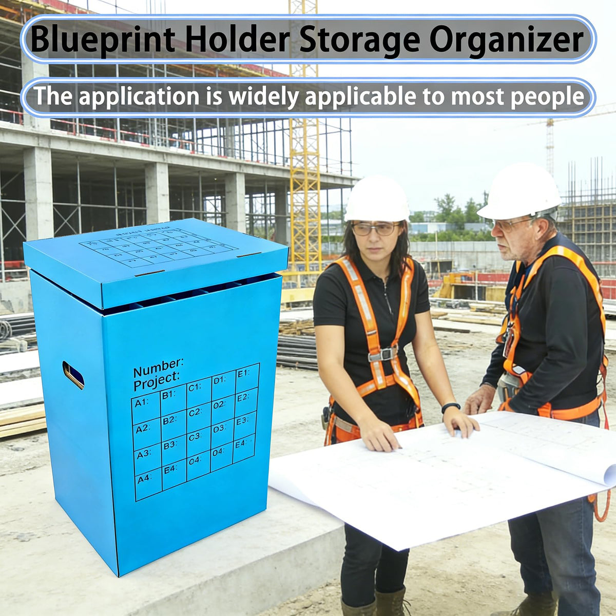 Aifukena Blueprint Holder Storage Organizer - Blueprint Storage Rack，20 Slots ，Used Storing for Anchor Charts ，Poster， Map (With Lids 1 Pack)