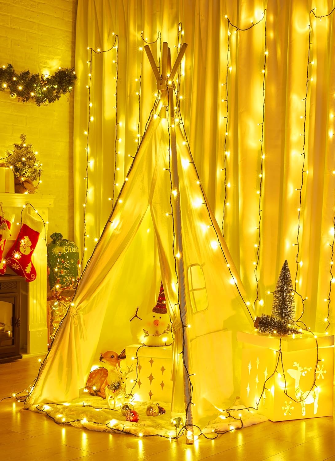 66FT 200 LED Christmas Tree Lights - Twinkle Fairy String Lights with 8 Flashing Modes | Warm White for Indoor & Outdoor Holiday Decor