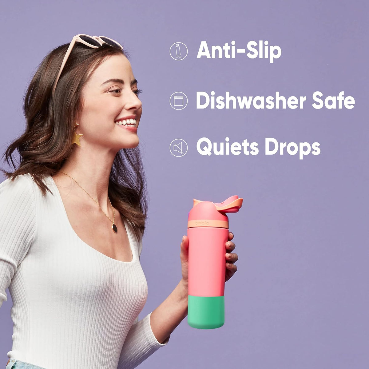 Owala Silicone Water Bottle Boot - Anti-Slip Protective Sleeve for 32 Oz FreeSip & Flip Bottles | Grey