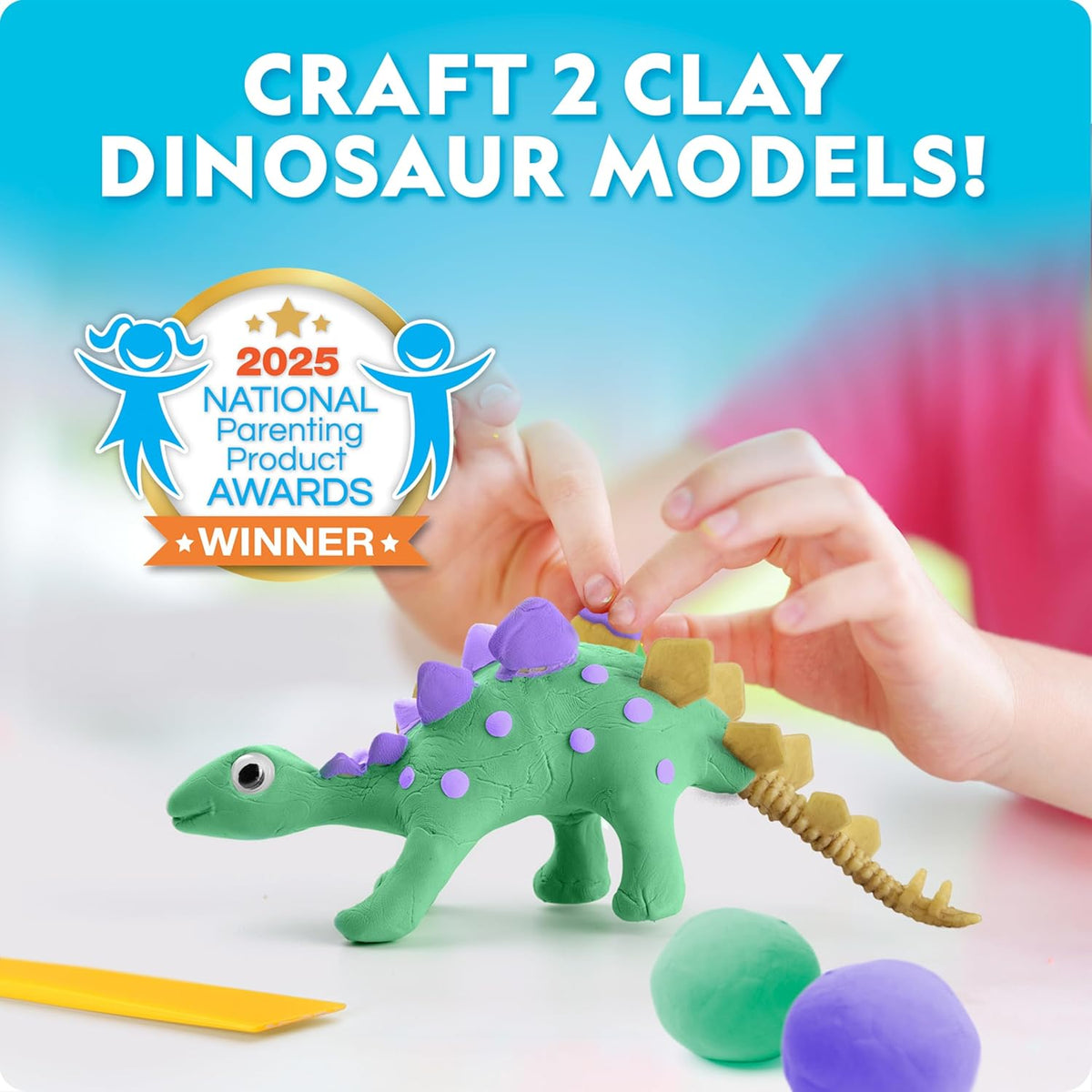 National Geographic Giant Dinosaur Egg Activity Kit - 15+ Dino Crafts, Painting, Clay Models & Learning Guide