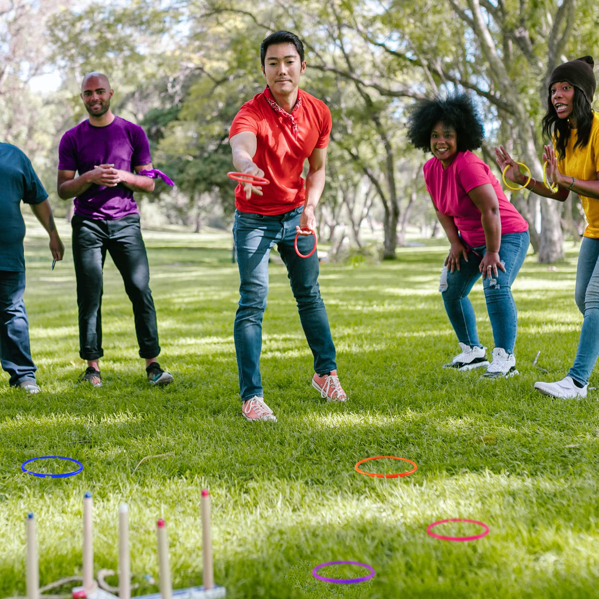 Super Z Outlet Colorful Plastic Ring Toss Outdoor Activity Games for Sports Practice Speed Agility Training (12 Pack)