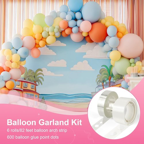 Bezente Balloon Arch Kit - 98.4ft Decorating Garland with 600 Glue Dots for Weddings & Parties