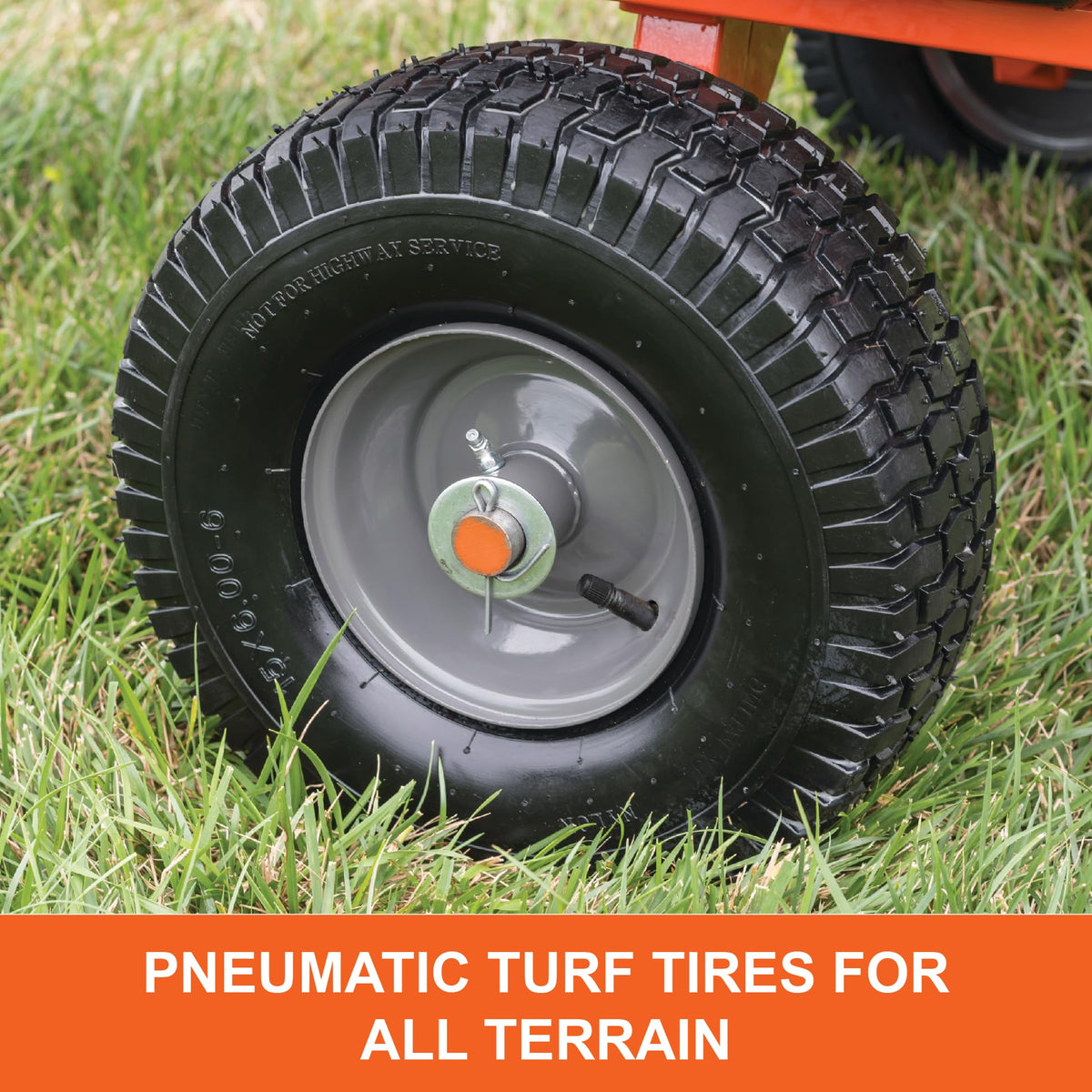 Agri-Fab 45-0552 700 lbs Tow Behind Poly Dump/Swivel Cart, 12 CU. FT. Capacity; Lawn & Garden Cart/Trailer for Lawn Mowers, 15" Pneumatics Tires, Easy to Use Hand Dumping Mechanism