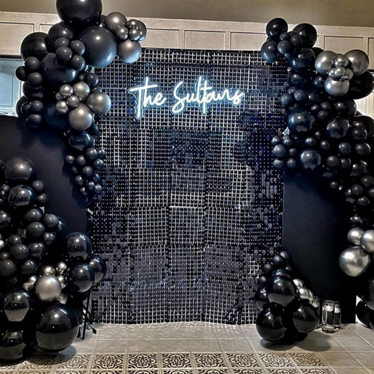 PartyWoo Black Balloons - 140-Piece Arch Kit with Various Sizes for Baby Showers, Birthdays & More