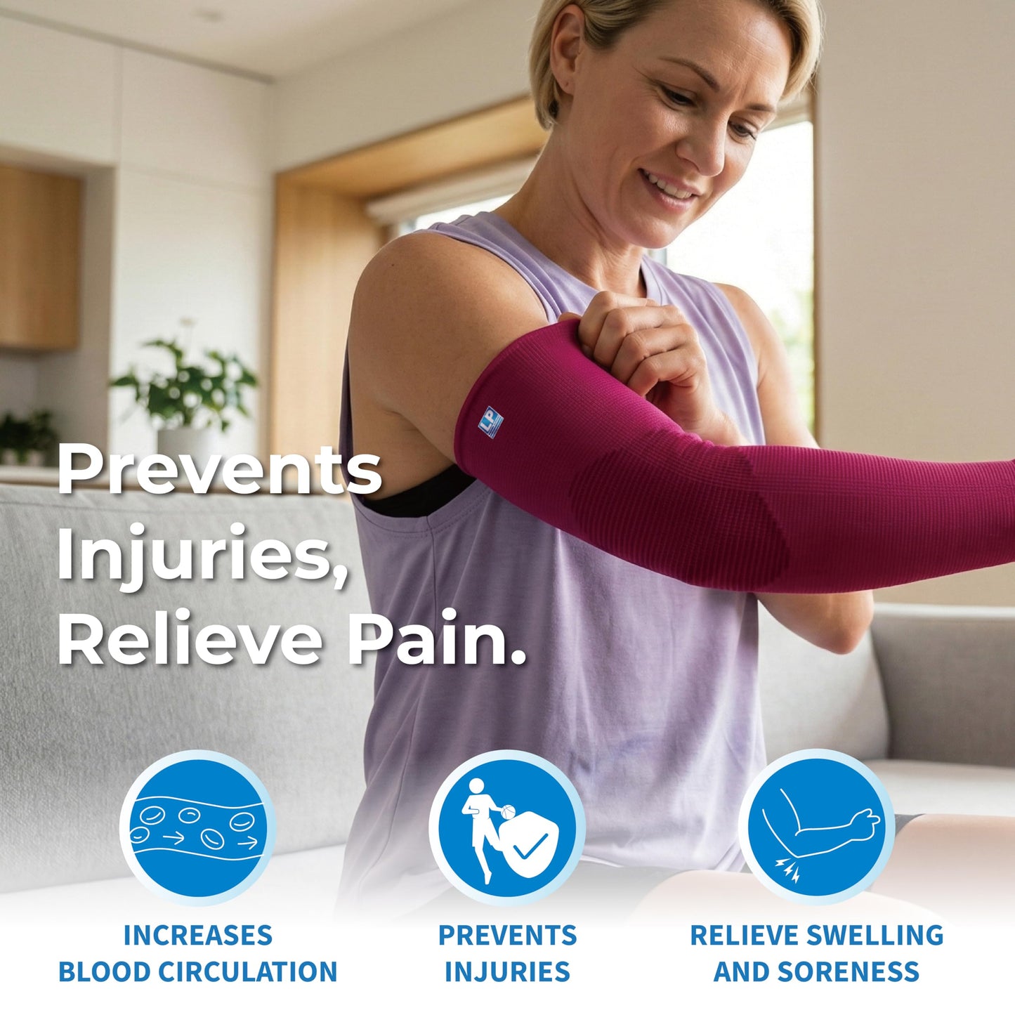 LP SUPPORT 668 Compression Elbow Sleeve - Arm Sleeve for Workouts, Sports & Weightlifting - for Golf and Tennis Elbow Brace for Men & Women (Black, M, 1pcs)