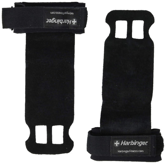 Harbinger Leather Palm Grips for Weight Lifting Workout Hand Protection, Medium