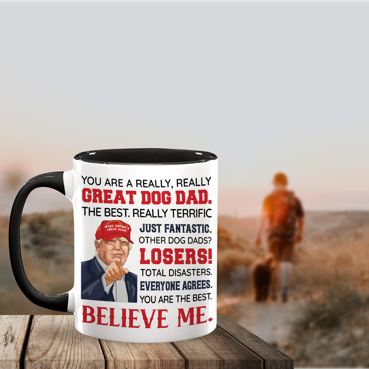 Viberty Dog Dad Fathers Day Gift - Dog Dad Gifts For Men - DogFather Gifts - Pet Lover Owner, Fur Papa Present Idea - Christmas, Birthday Gifts for Pet Lovers - Ceramic Mug 11 Oz