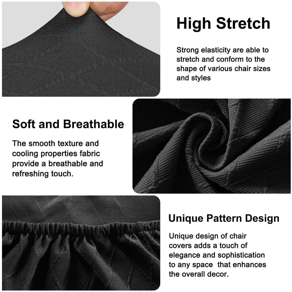 Lebaley Waterproof Stretch Bench Cover – Quilted Pattern, Elastic Rectangular Bench Seat Cover, Washable Bench Slipcover for Dining Room, Entryway & Kitchen (Black)