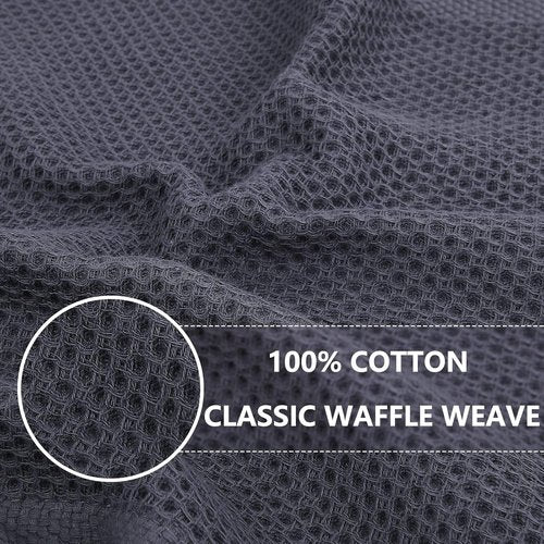 Homaxy 100% Cotton Kitchen Dish Towels - Ultra Soft, Absorbent & Quick Drying | 20x28 Inches, Dark Grey, 12-Pack