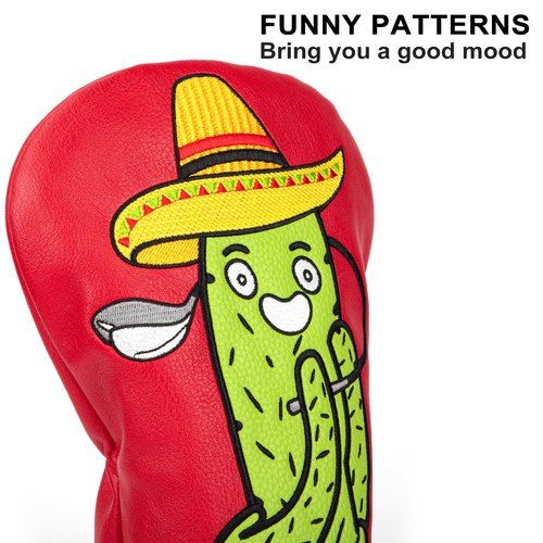 Funny Driver Headcover Mexican Cactus Style Golf Driver Club Head Cover fits for 460cc Golf Gift for Men Golfers