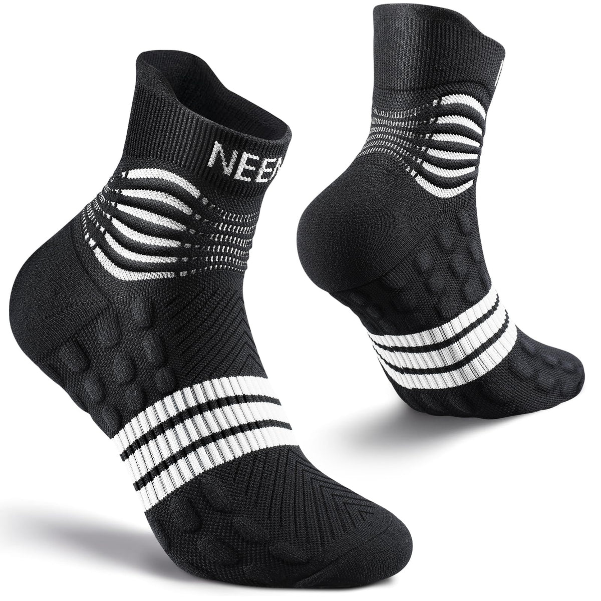 NEENCA Professional Compression Socks, Medical Ankle Socks with Patented Massage Dots for Pain Relief, Plantar Fasciitis, Women/Men Circulation, Swelling, Travel, Sports Protection. 1 Pair, 20-30 mmHg