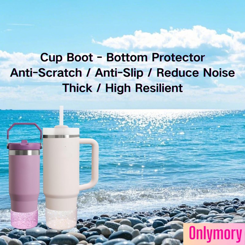 Onlymory 2Pack Glitter Silicone Boot for Stanley Cup 40 30 20 OZ, Boots Bottom Protector for Owala/HydroJug 40OZ Tumbler, Protective Sleeve for Stanley Cup Accessories Bumper