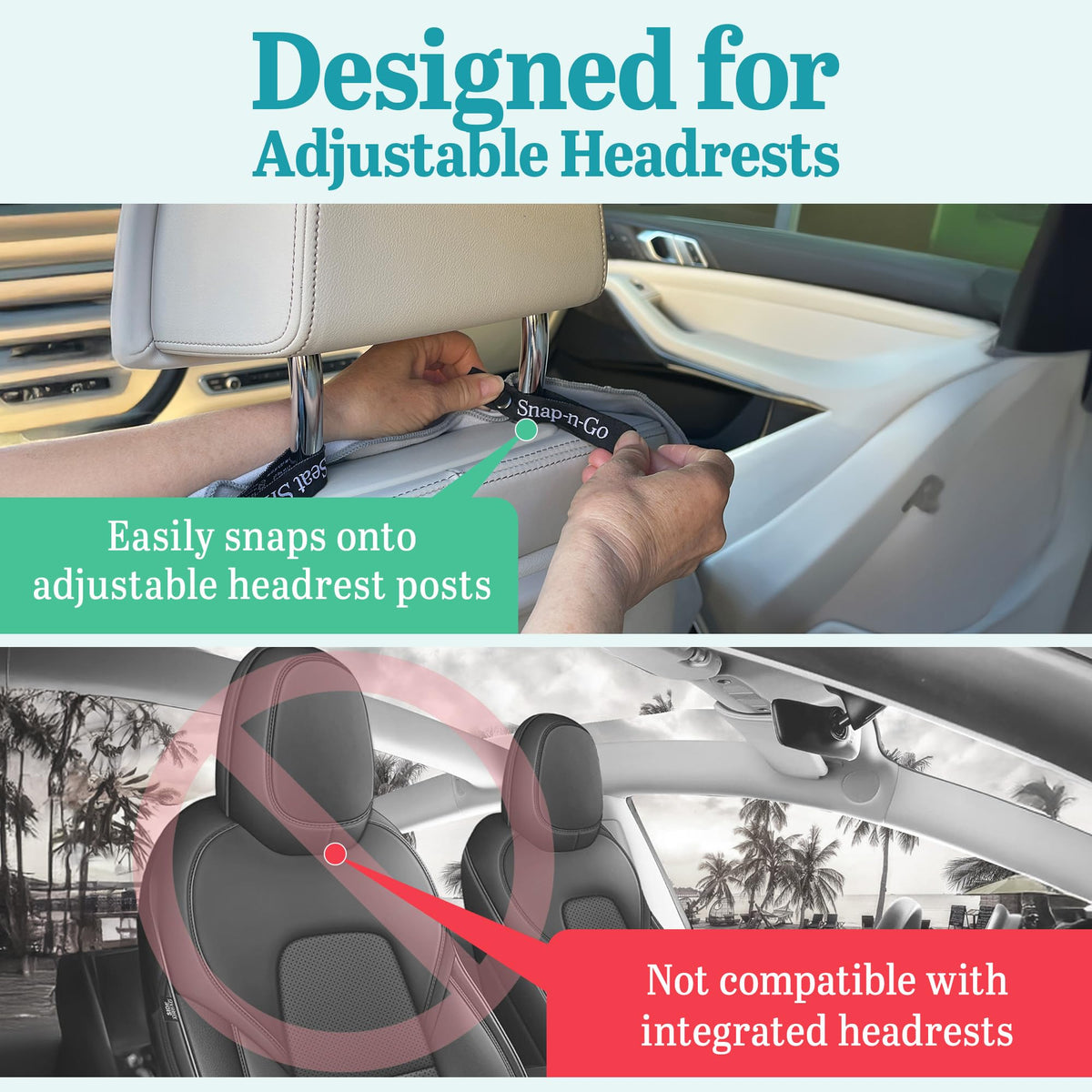 Car Seat Towel Cover After Gym Workout Yoga Pets: Snap-n-Go Seat Sheet™ Universal Fit with Headrest Post Straps, Quick-Dry Washable Sweat Protector for Car, Truck SUV Interior Protection (Light Gray)