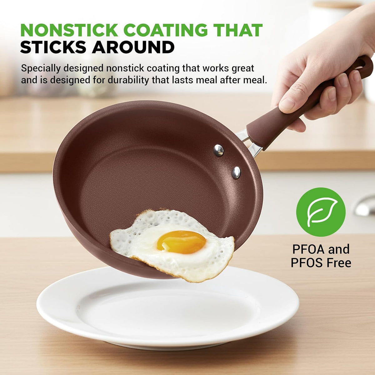 NutriChef 20-Piece Non-Stick Cookware & Bakeware Set - Cool-Touch Handles, Easy Clean, Brown