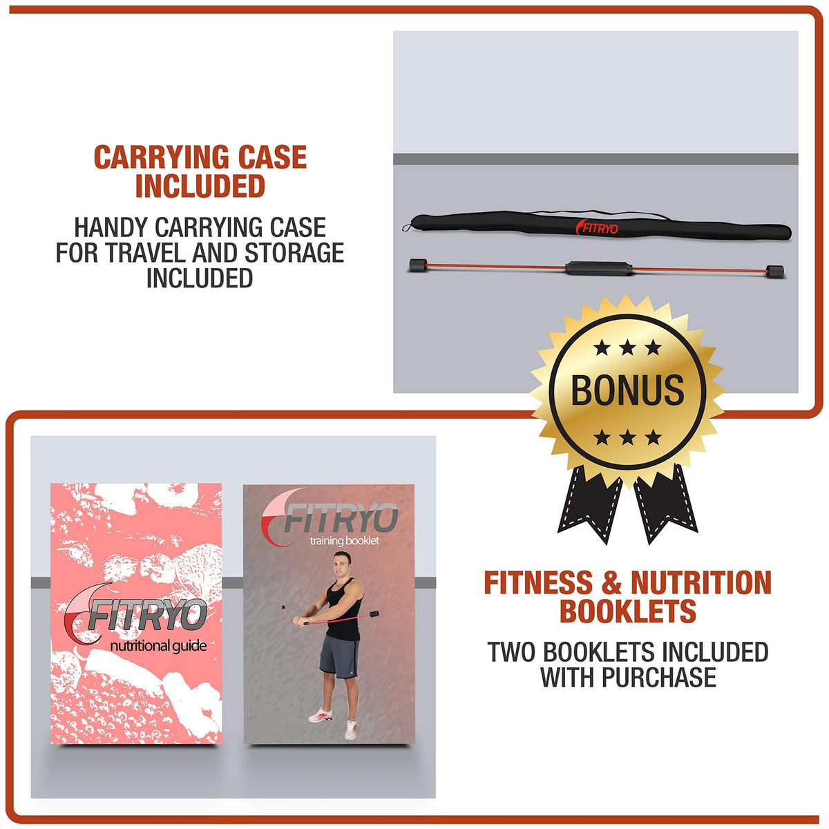 Fitryo Flex Fitness Body Bar for Physical Therapy & Rotator Cuff Relief - Shoulder Rehabilitation Tube for Baseball & Exercise Stick - Mobility Training Stick for Home Workout