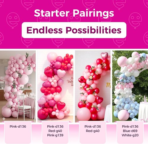 Bezente Pastel Pink Latex Party Balloons - 30 Pack of 18-Inch Large Round Balloons for Celebrations