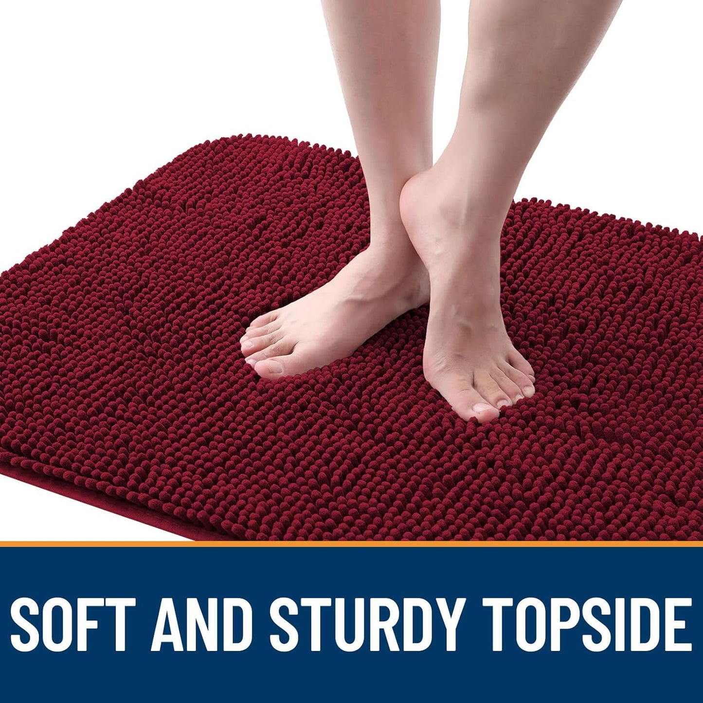 OLANLY Dog Door Mat - Absorbent Non-Slip Washable Doormat for Muddy Paws | 59x35 Inches, Burgundy