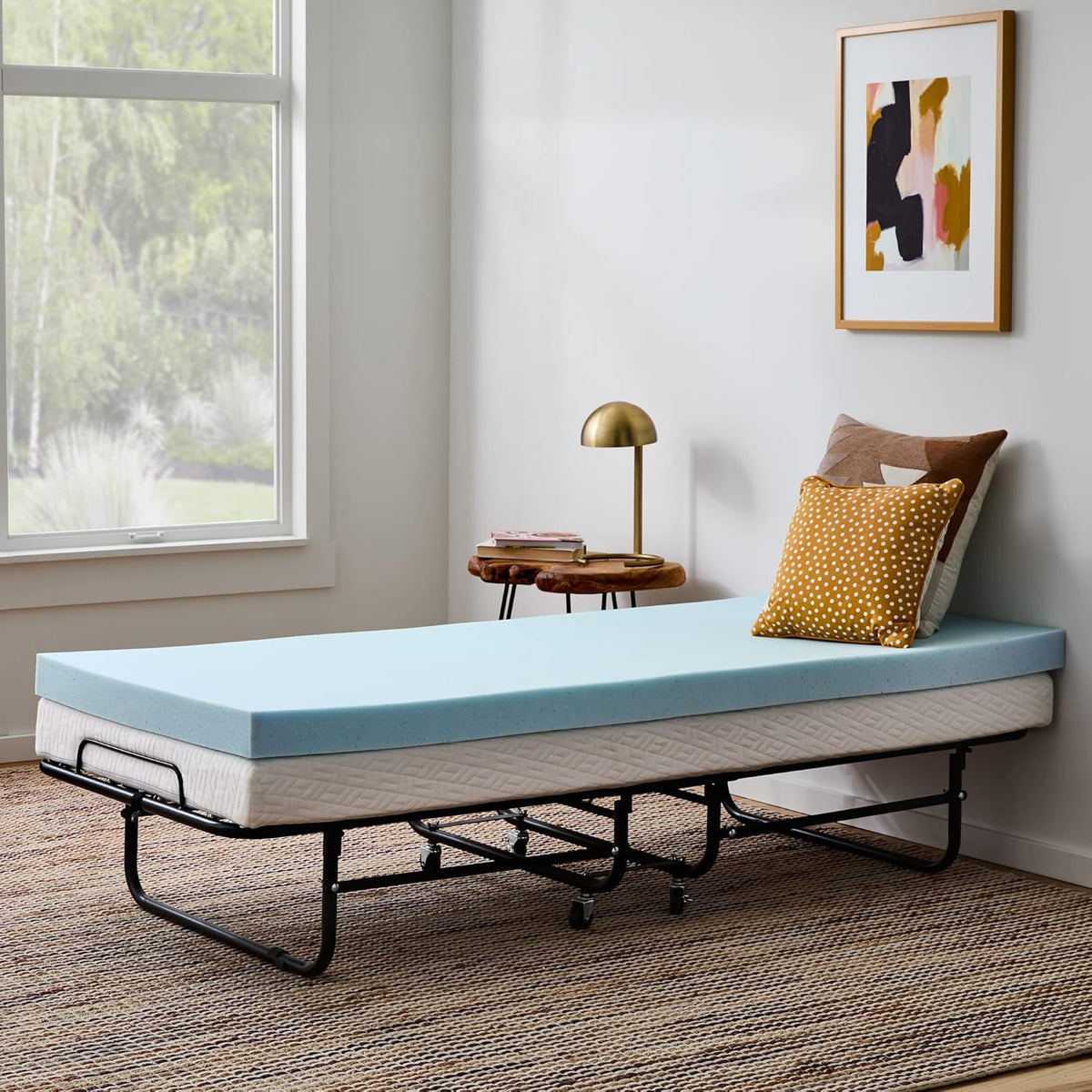 Linenspa Memory Foam Mattress Topper - 3 Inch Gel-Infused Cooling Foam | Small Twin Size, Plush Comfort
