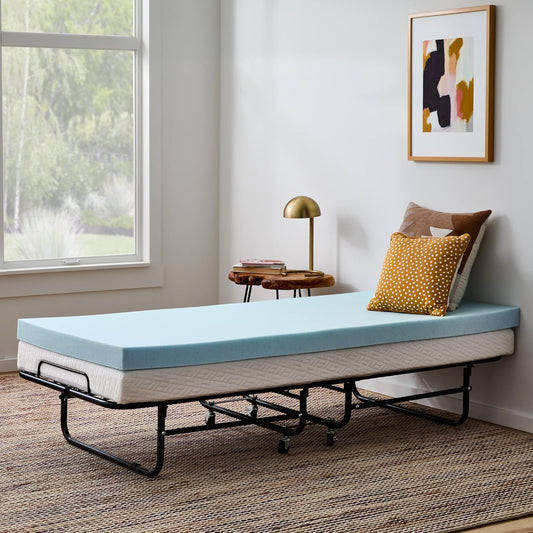 Linenspa Memory Foam Mattress Topper - 3 Inch Gel-Infused Cooling Foam | Small Twin Size, Plush Comfort