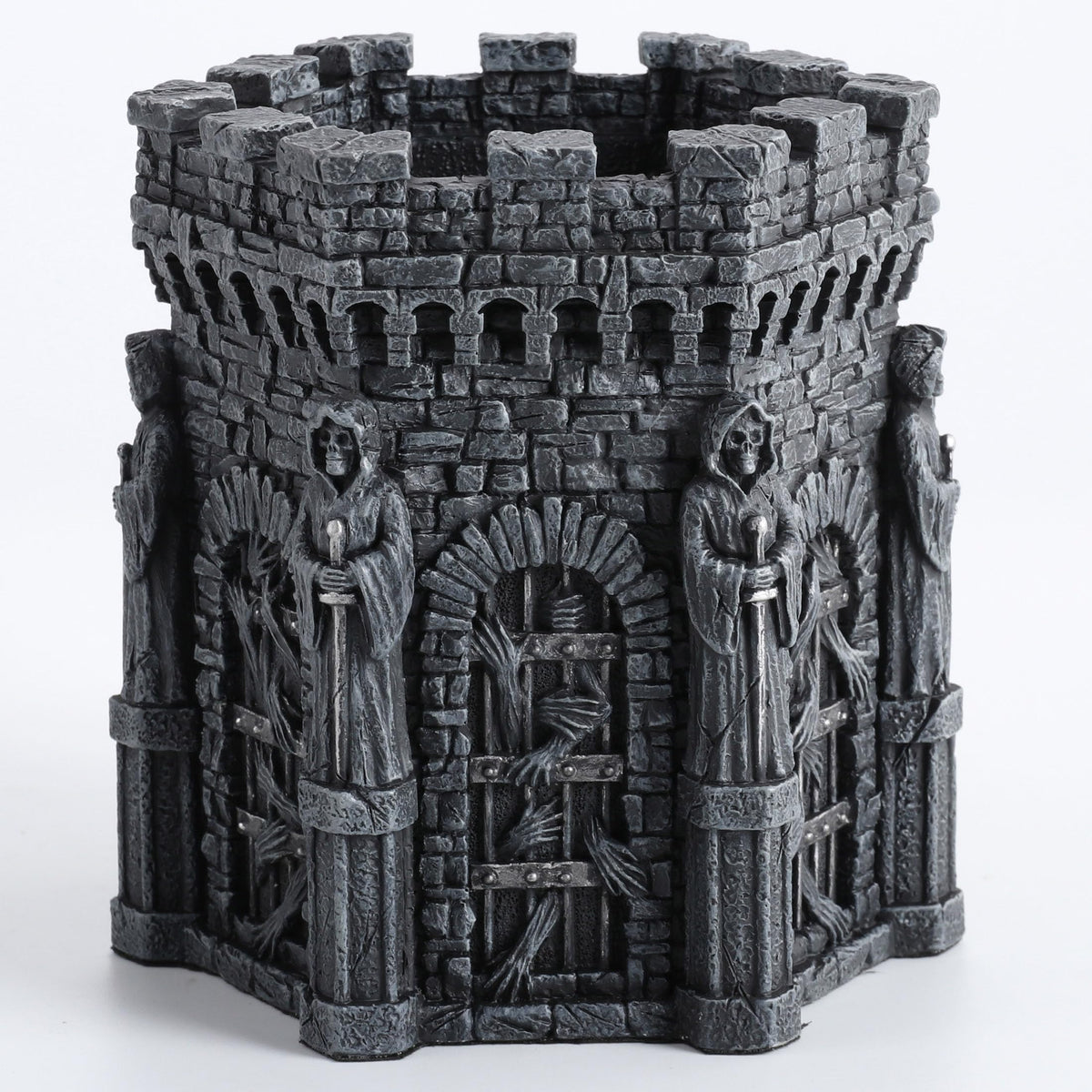 Veronese Design 4 7/8 Inch Wardens of the Damned Pen Holder Resin Desktop Organizer Skeleton Reaper Home Decor Sculpture