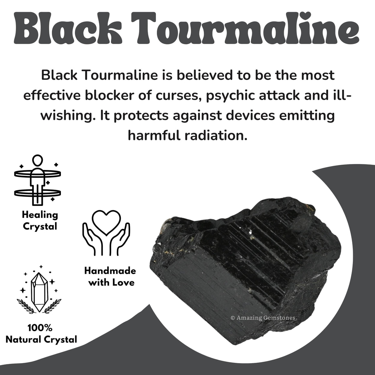Amazing Gemstone Black Tourmaline Selenite Crystal - 1lb Bulk Raw Black Tourmaline Crystals and Selenite Healing Crystals for Protection, Crystal Grid, Energy Piedra Selenita Original