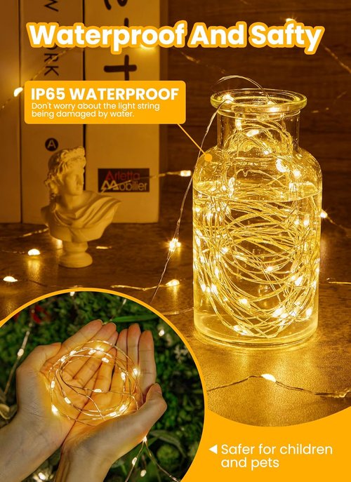 Fairy Lights - 200 LED Waterproof String Lights with Remote & Timer | 66 Feet for Bedroom & Party Decor