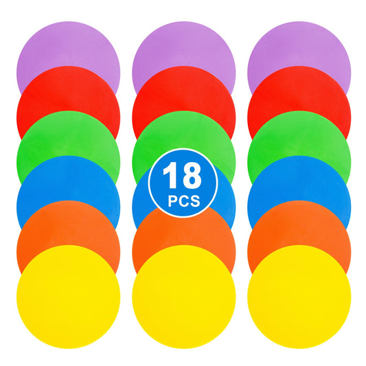 WildTracks 9 inch Spot Markers Flat Field Cones, Non Slip Rubber Agility Markers Flat Field Cones for Soccer Basketball Sports Speed Agility Training （18 pcs）