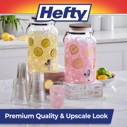 Hefty Clear Plastic Party Cups - 18 Ounce, 140 Count | Ideal for Events and Gatherings