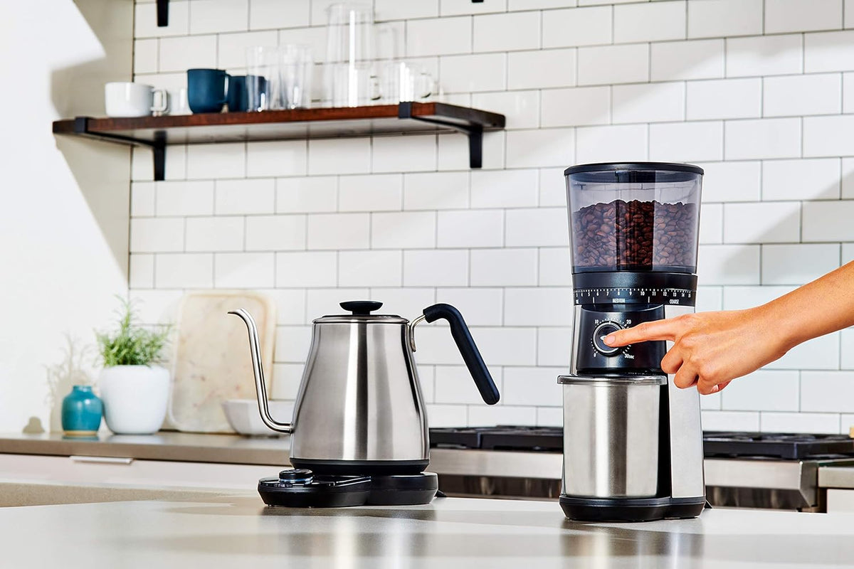 OXO Brew Gooseneck Electric Kettle - Adjustable Temperature Hot Water Kettle for Pour Over Coffee & Tea, 1L Stainless Steel